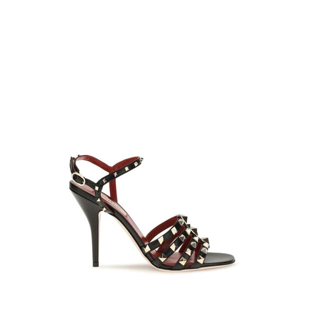 Valentino Garavani Black Goatskin Stiletto Heel Women's Sandals